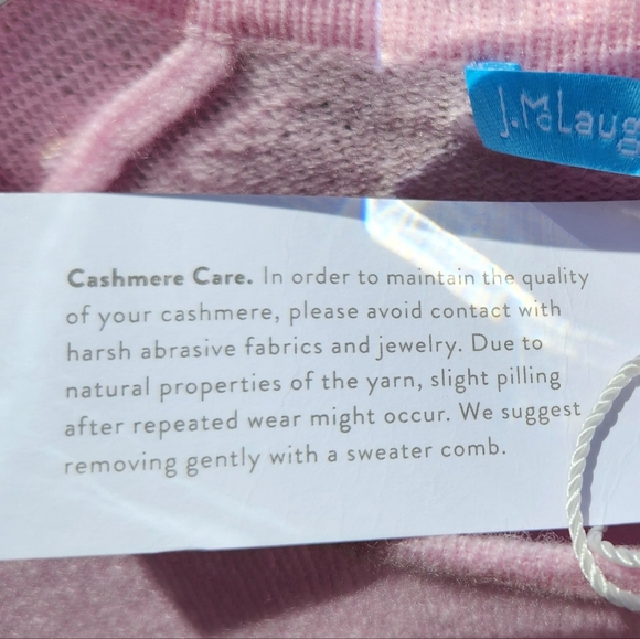 J. McLaughlin Jamey 100%Cashmere Light Pink Sweater- Womens Size Large - Picture 6 of 9